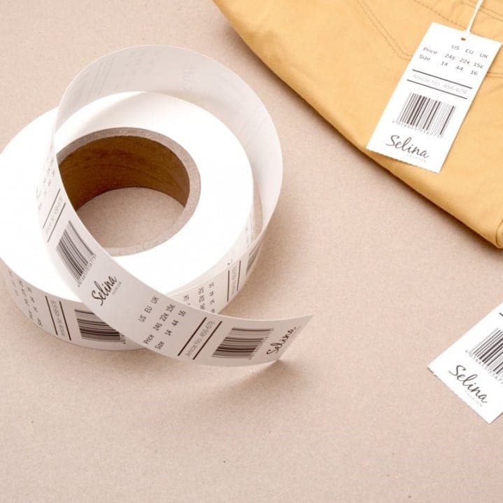 Roll of printed barcode labels